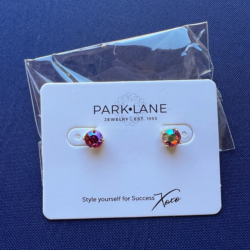 Park Lane Iridescent Pink Stud Earrings.     3 carat